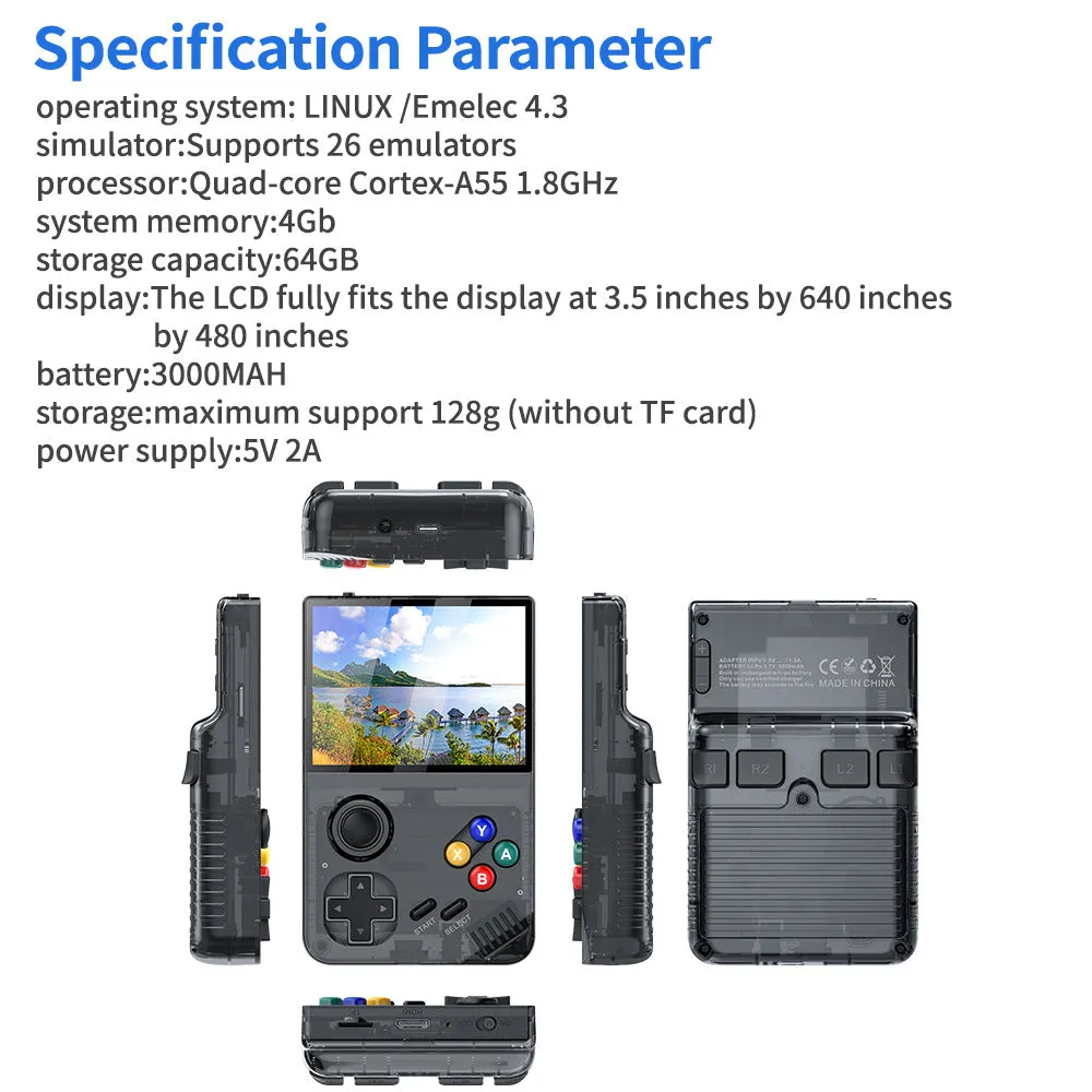 128G White MPOWN M19 Handheld Gaming Console | Retro Arcade & PSP Emulator | 3.5-Inch HD Screen, TV Connectivity, Portable 3D Gaming Device