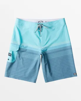 All Day Heather Stripe Pro 20" Boardshorts - Bay Blue