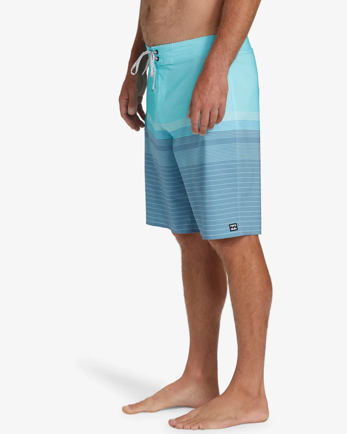 All Day Heather Stripe Pro 20" Boardshorts - Bay Blue