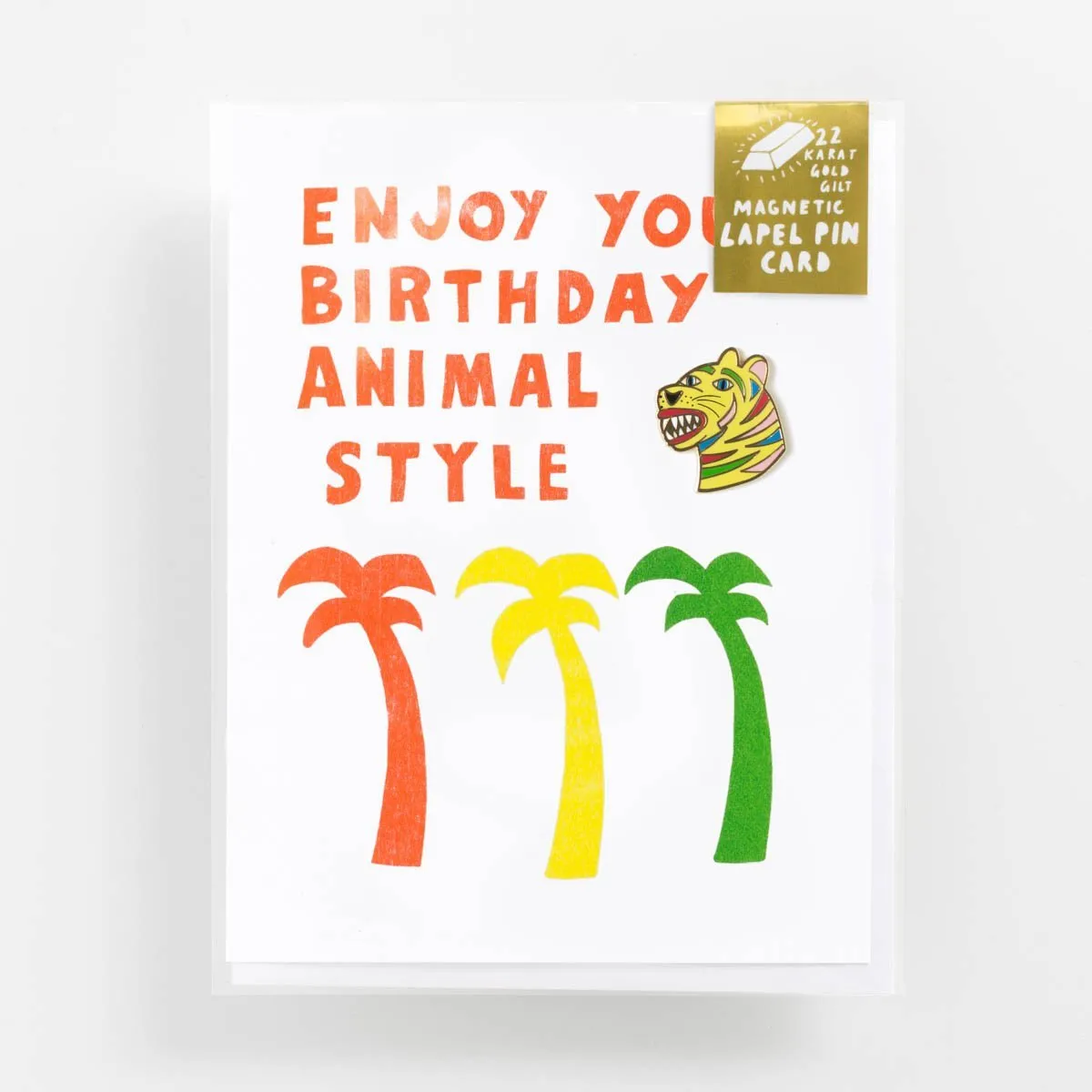 Animal Style Birthday - Lapel Pin Card