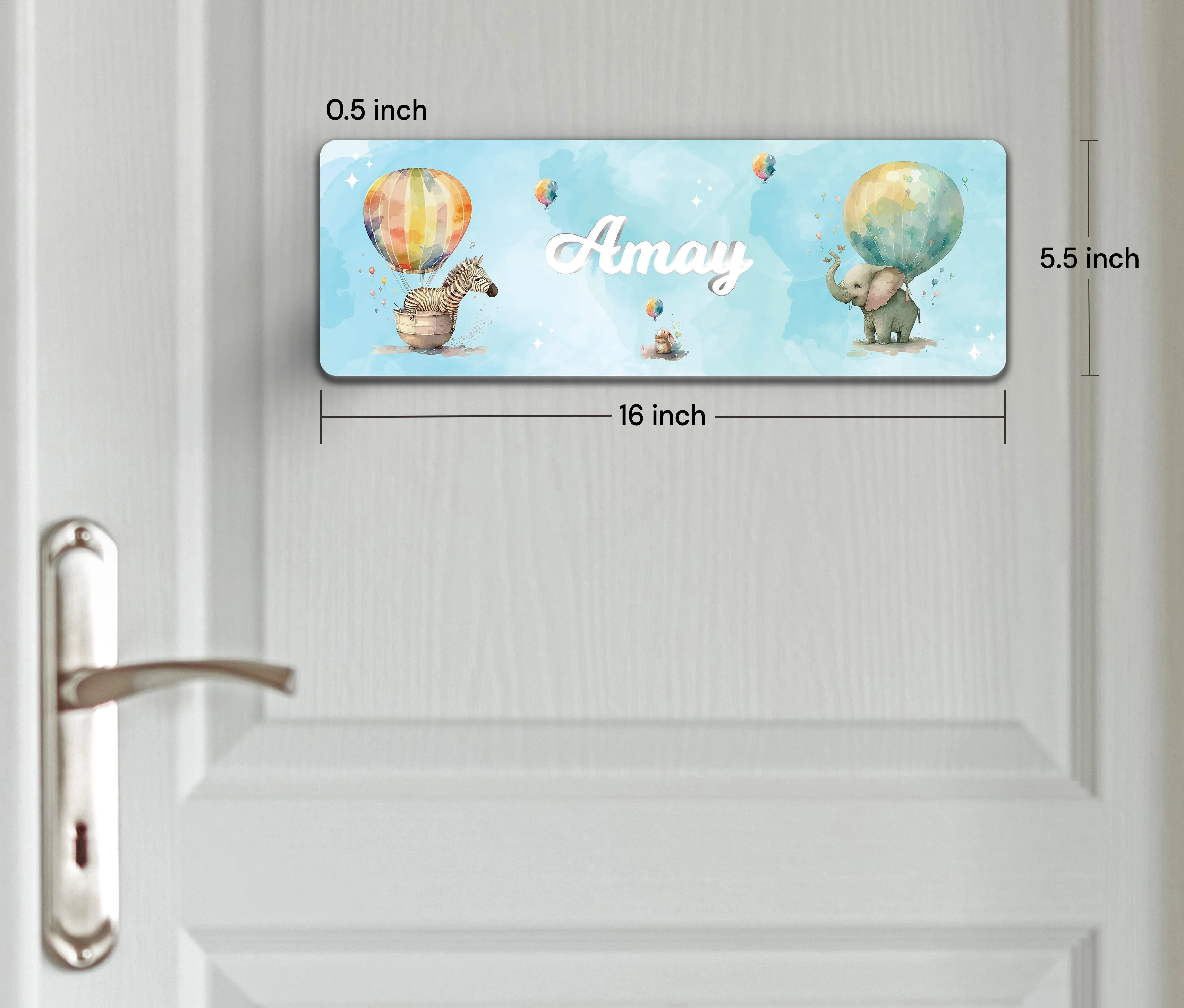Balloon Safari Name Plate (Petite) (kids)