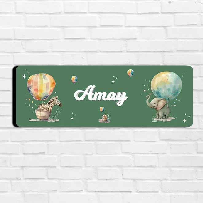 Balloon Safari Name Plate (Petite) (kids)