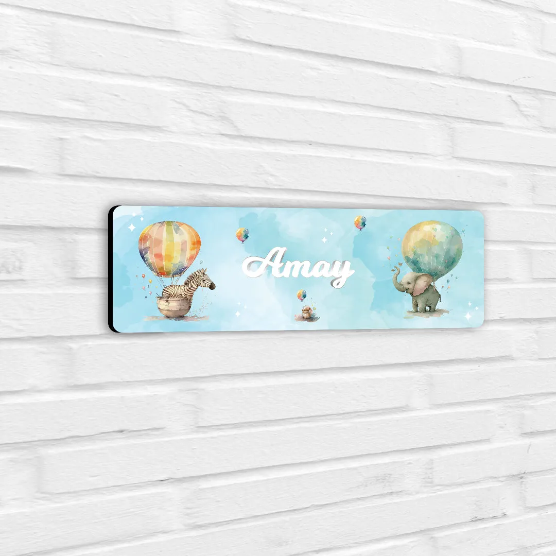 Balloon Safari Name Plate (Petite) (kids)
