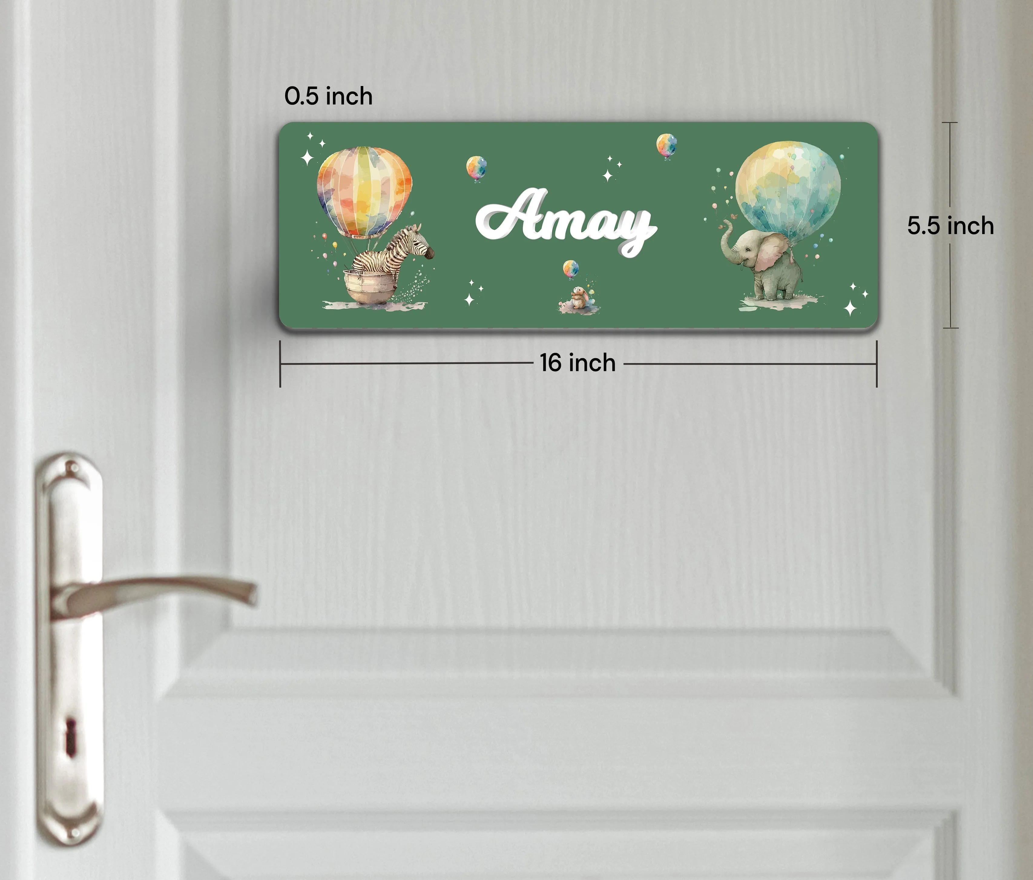 Balloon Safari Name Plate (Petite) (kids)