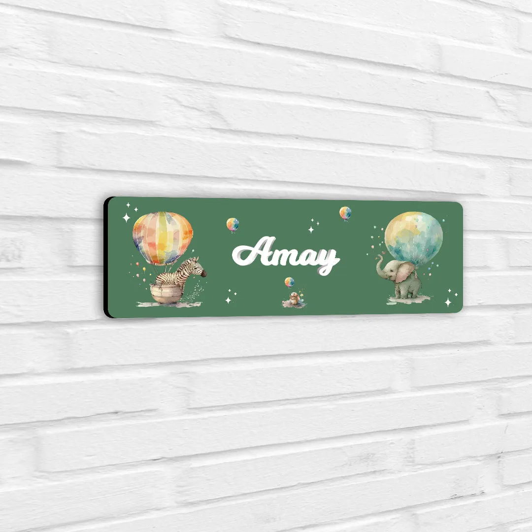 Balloon Safari Name Plate (Petite) (kids)
