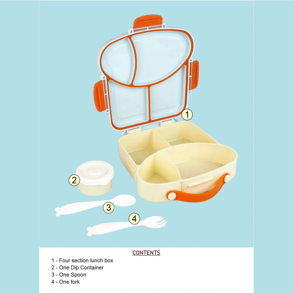 Blue Bread slice Fun themed Kids Lunch Box/ Tiffin
