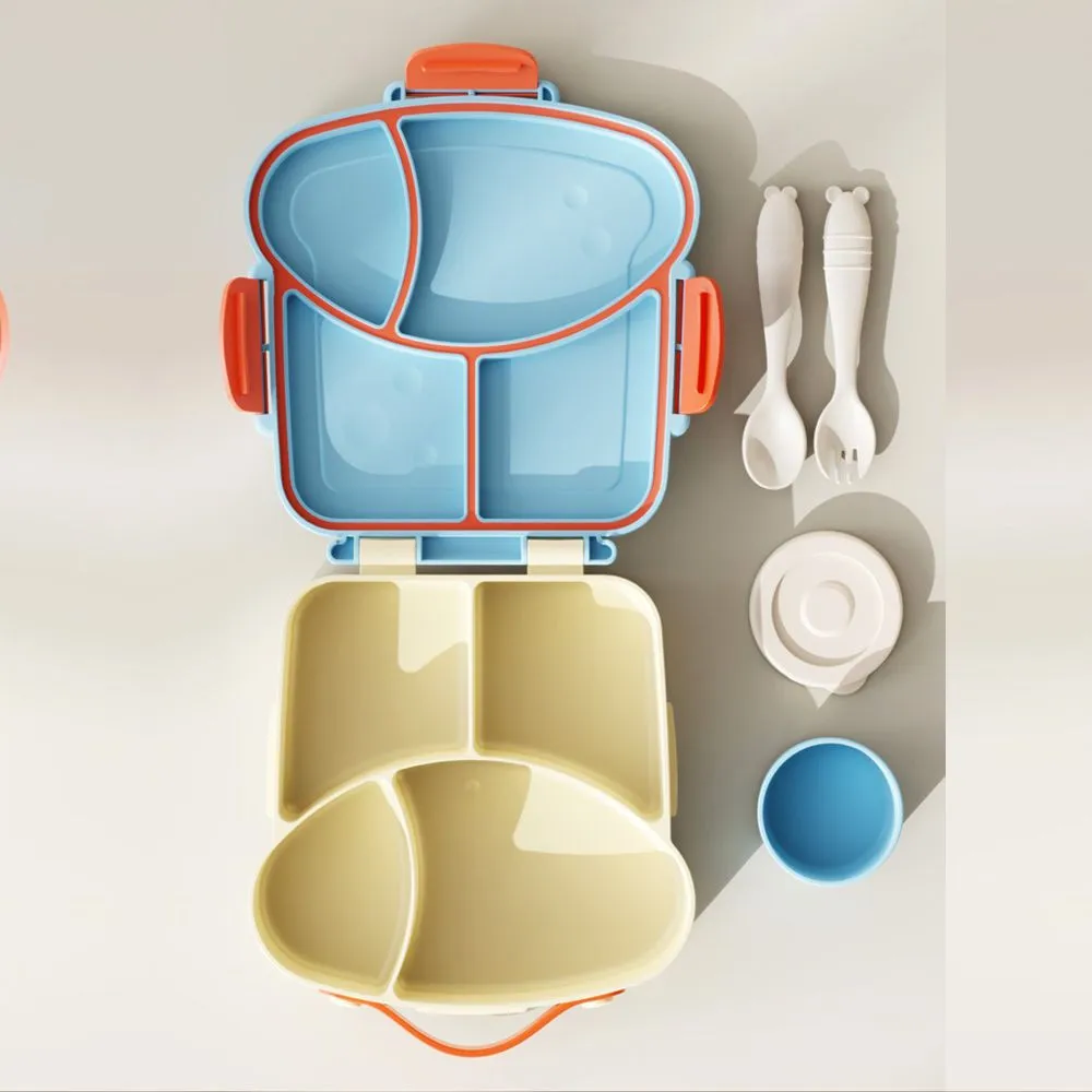 Blue Bread slice Fun themed Kids Lunch Box/ Tiffin