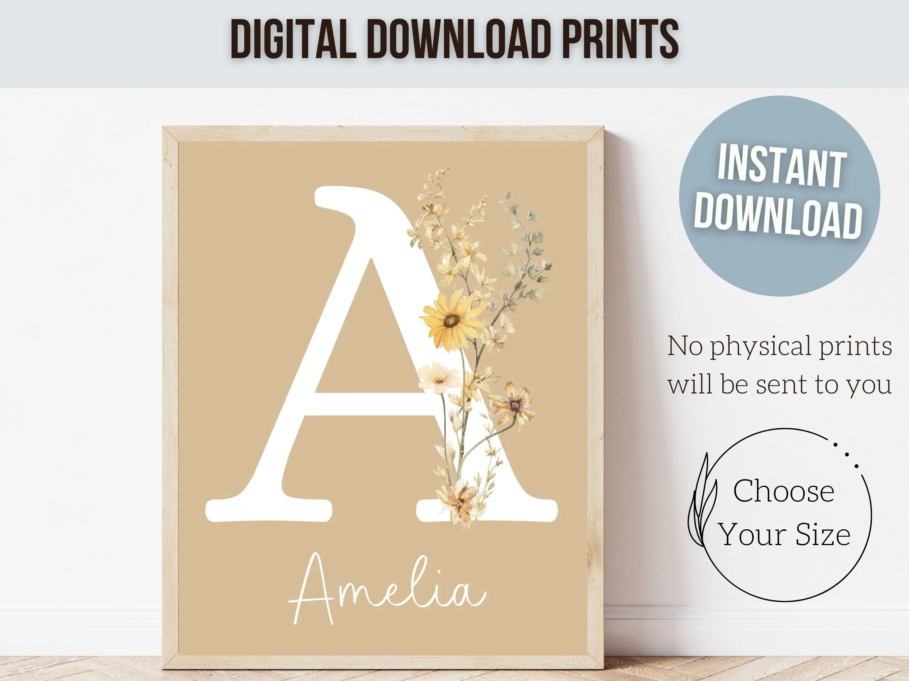 Boho Wildflower Nursery Prints - Personalised