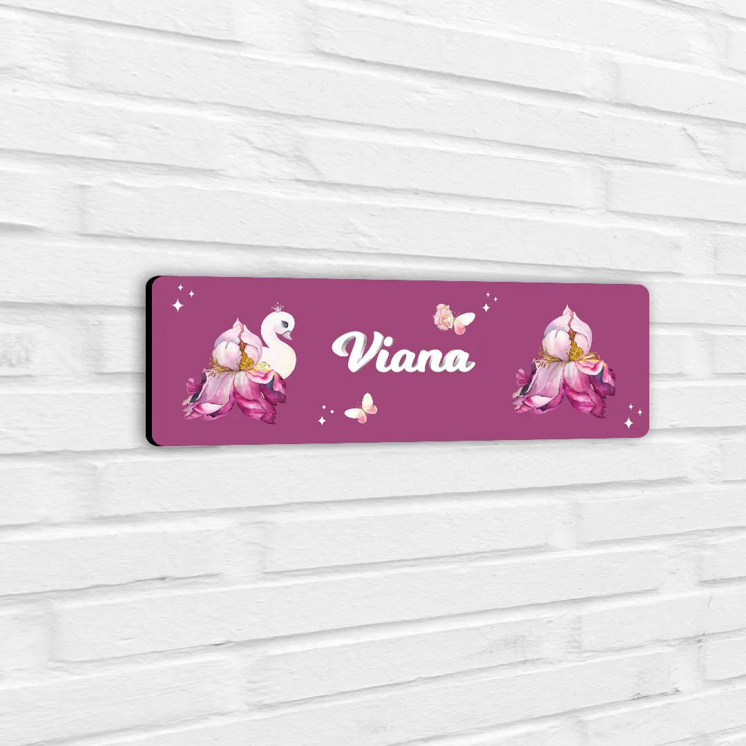 Butterfly Swan Blossom Name Plate (Petite) (kids)