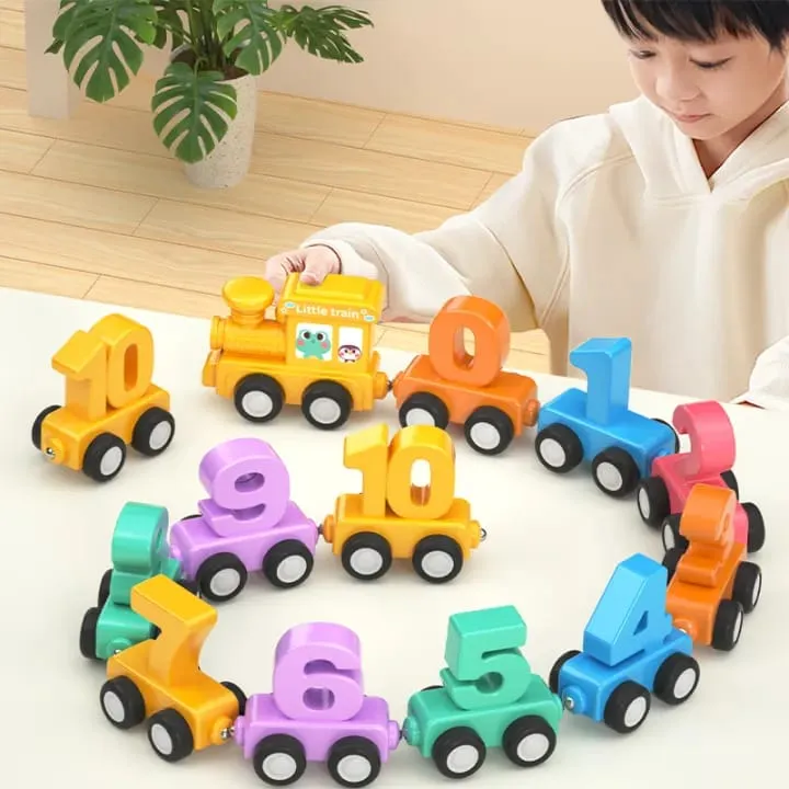 Colorful Plastic Magnetic Digital Number Train - 86A
