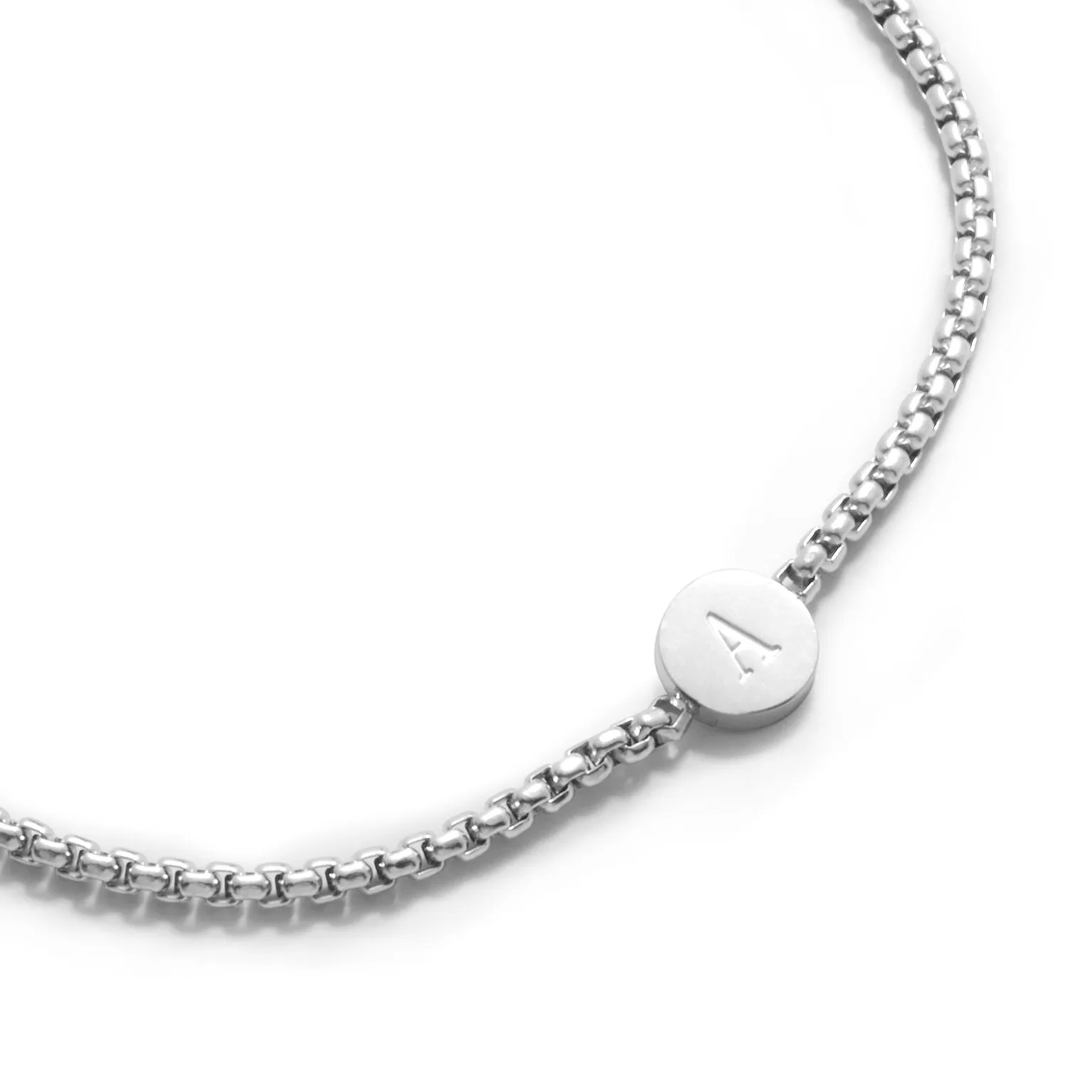 Custom Stamped Disc Bracelet (Silver)