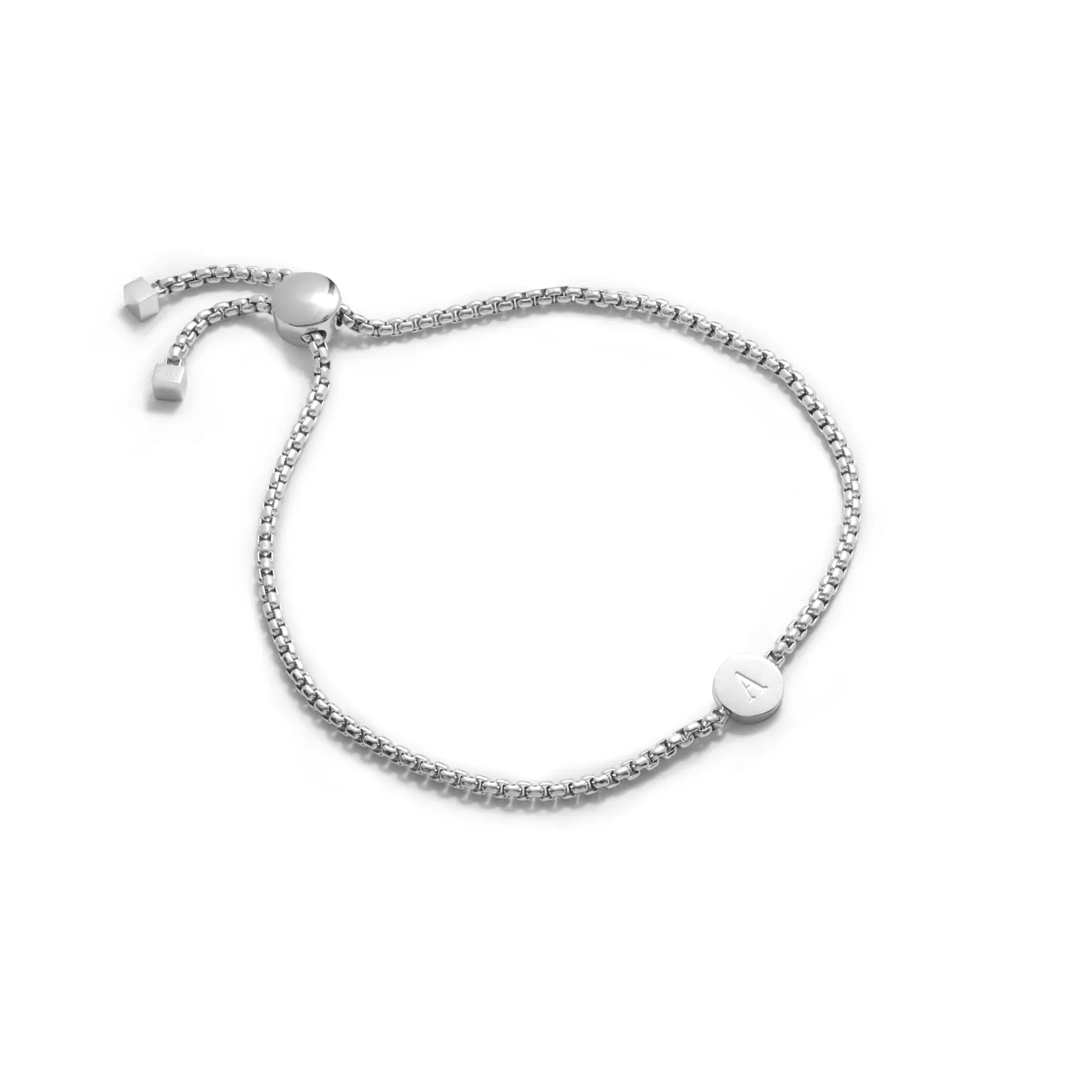 Custom Stamped Disc Bracelet (Silver)
