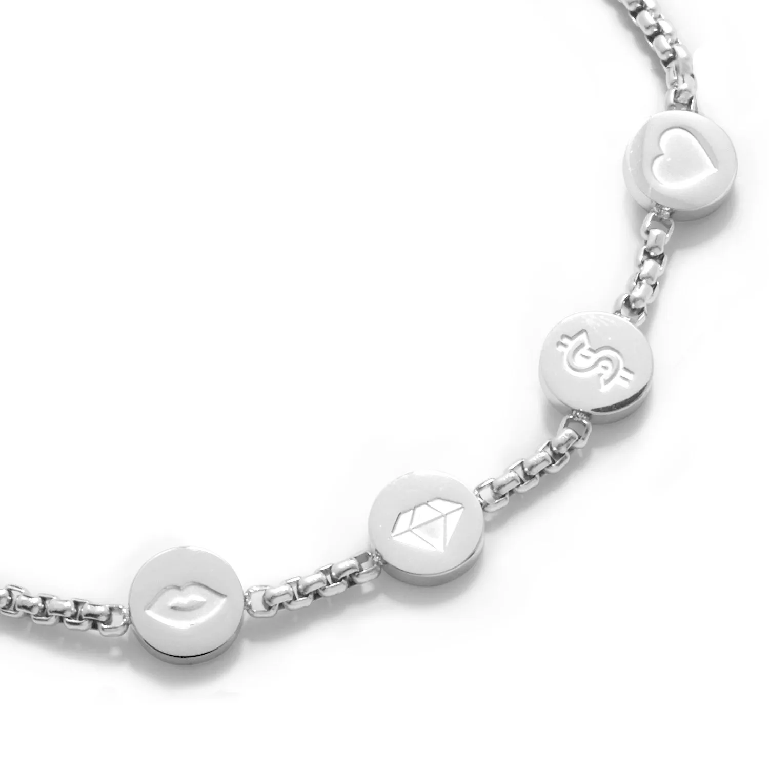Custom Stamped Disc Bracelet (Silver)
