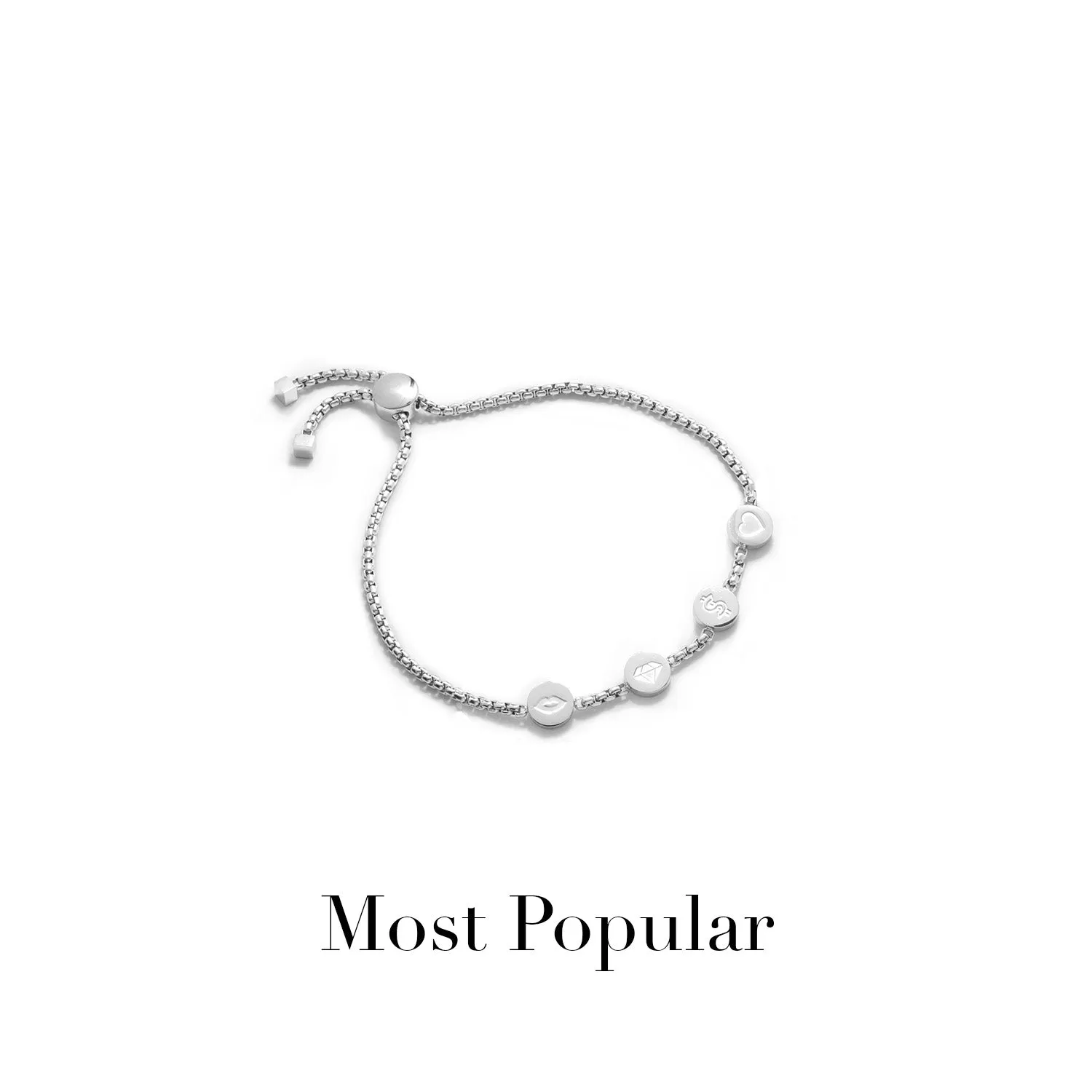 Custom Stamped Disc Bracelet (Silver)