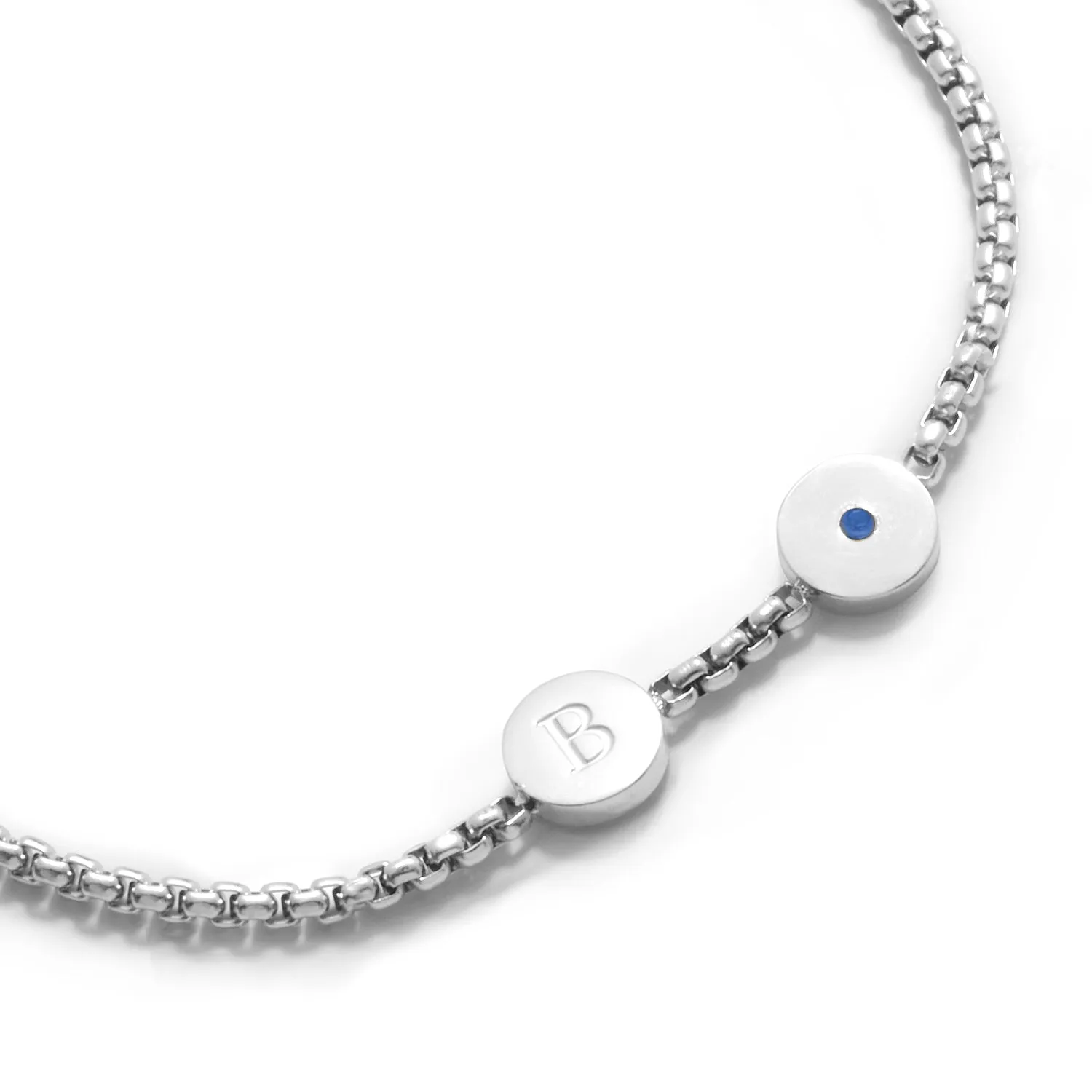 Custom Stamped Disc Bracelet (Silver)