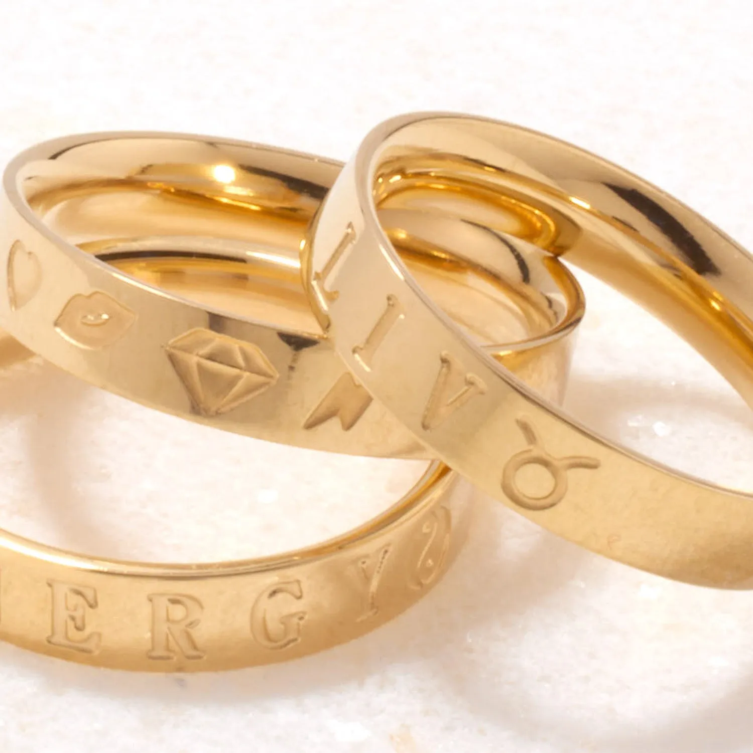 Custom Stamped Name Ring (Gold)