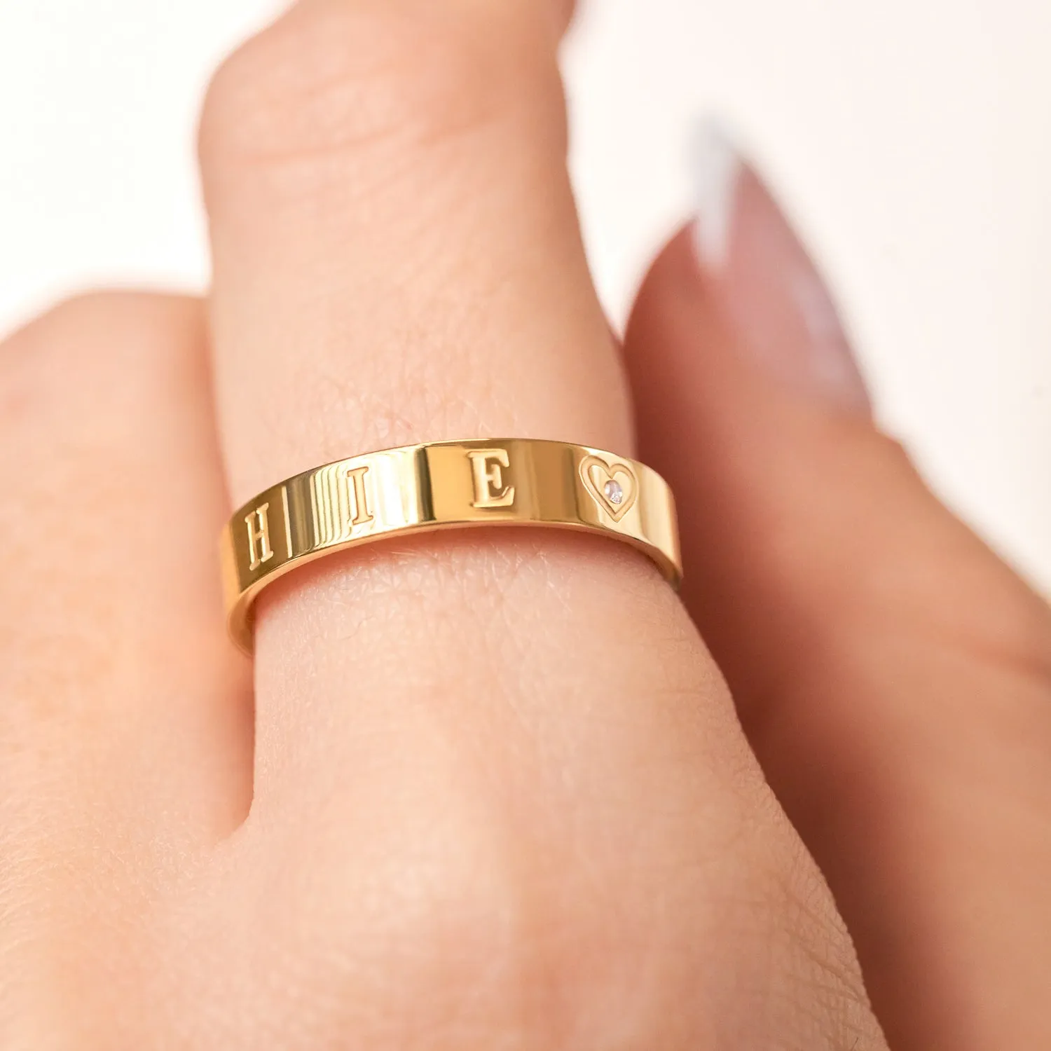 Custom Stamped Name Ring (Gold)