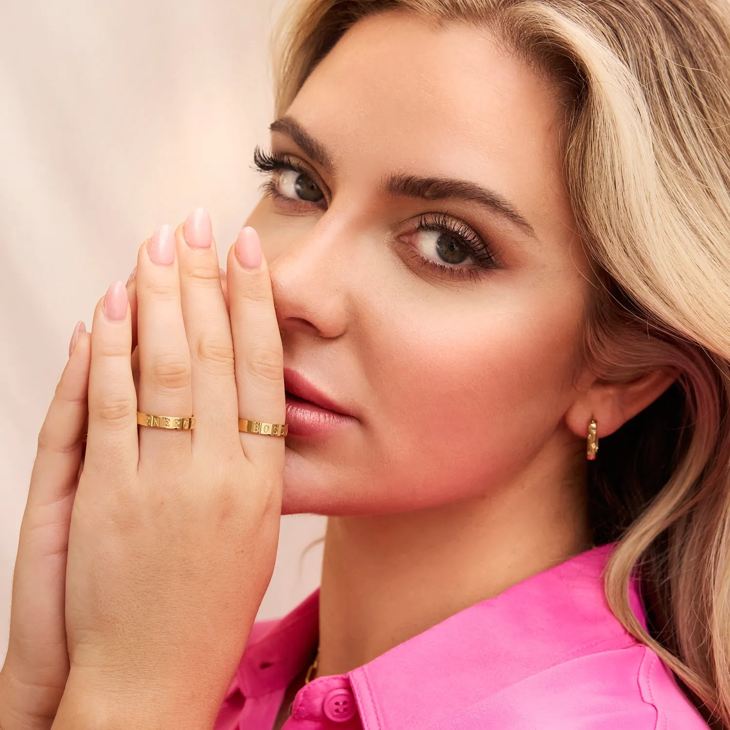 Custom Stamped Name Ring (Gold)
