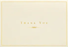 Gold and Cream Thank You Note Cards