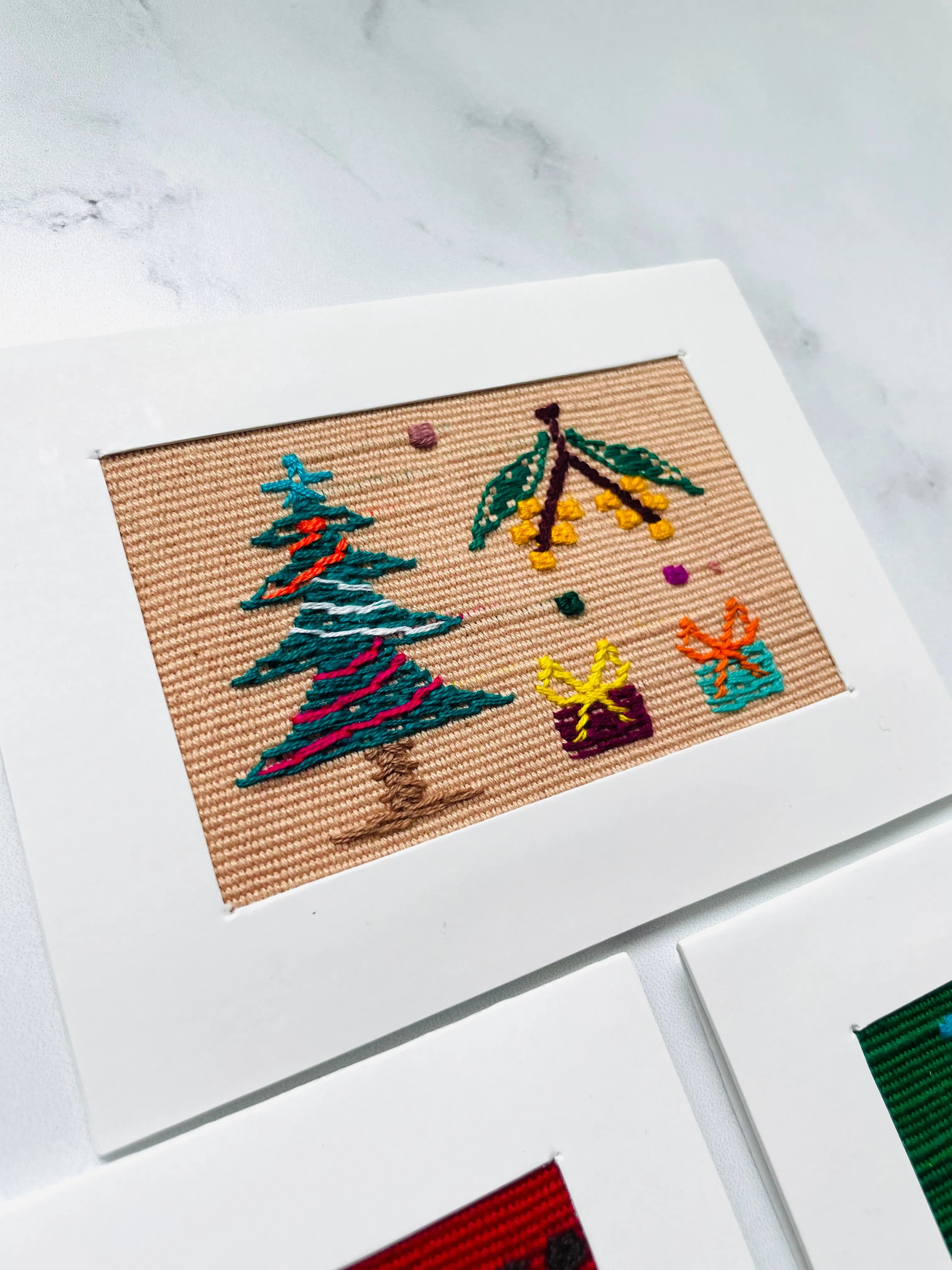 Handwoven Christmas Cards – Set of 3 Unique Greeting Cards