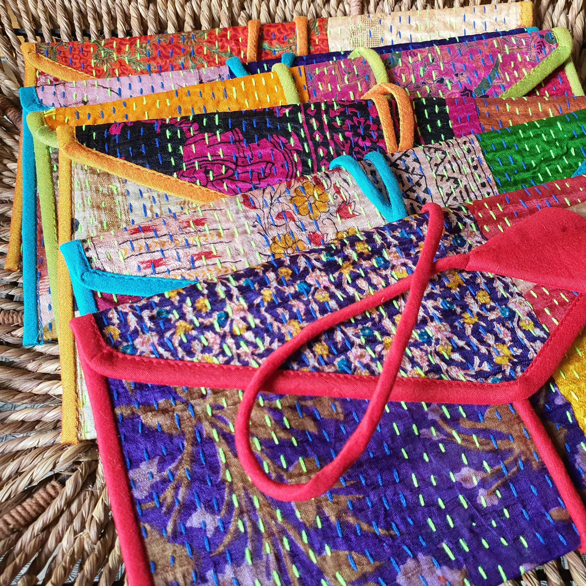 Kantha Gift Envelopes, Set of 6 Assorted