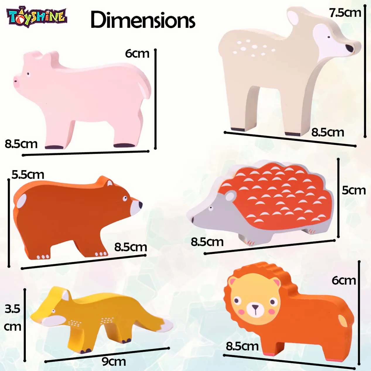 Toyshine Wooden Zoo Animal Blocks Stacking and Balancing Toy, Toddler Wood Animal Figures Blocks Imaginative Play, Preschool Educational Toys and Stack Balance Games for Kids - M2